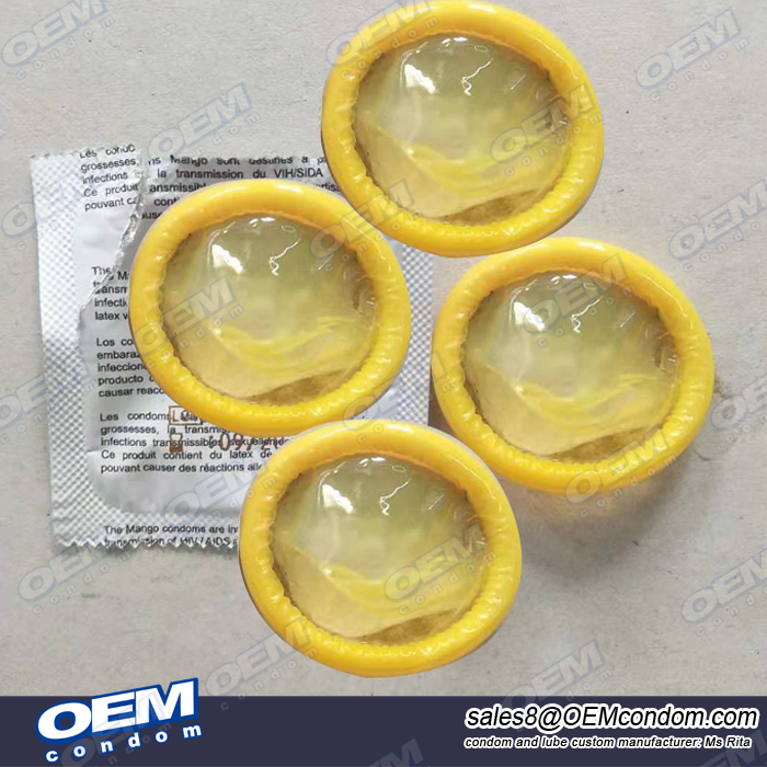 Yellow colored condom