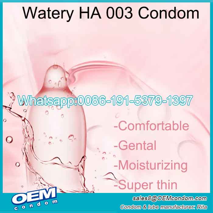 hyaluronic acid lubricated super watery ultra thin condom no silicone oil